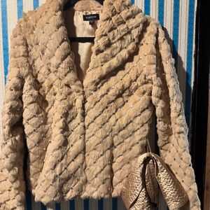 Bebe fur coat with bling